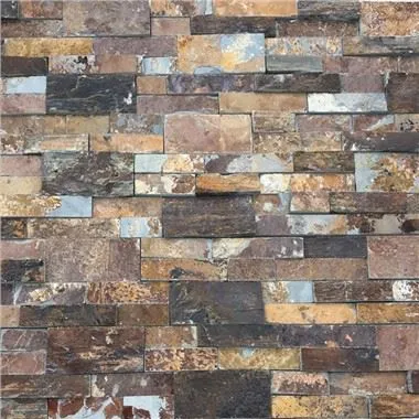 Ledger Stone Panel Væg Skifer Finer Brun Farve JREF-020